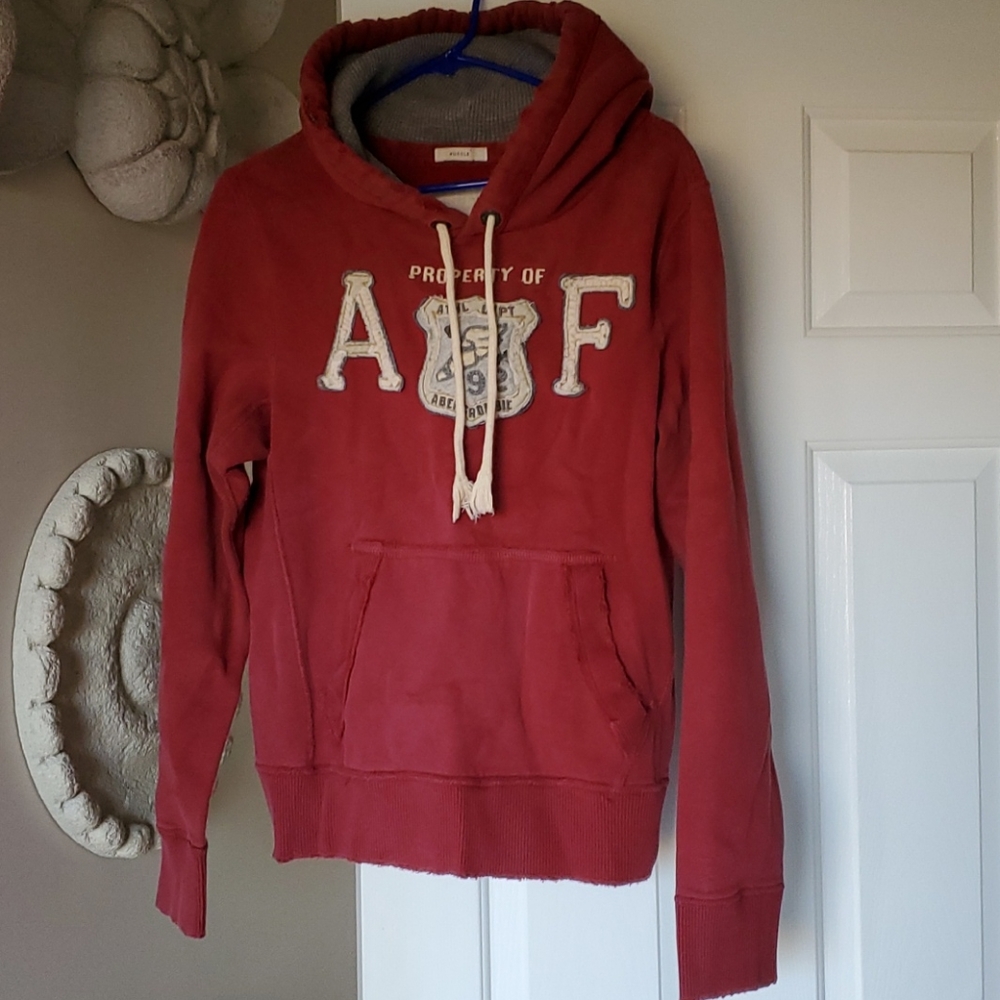 🌟 Men's ABERCROMBIE Burgundy HOODED Sweatshirt 🌟